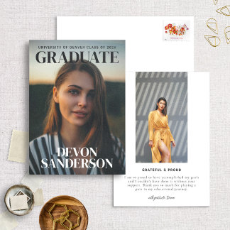 Modern Magazine Cover Studenten-meddelande Inbjudningar