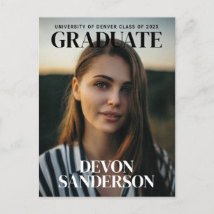 Modern Magazine Cover Studenten-meddelande Vykort