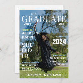 Modern Magazine Photo Studenten Inbjudningar