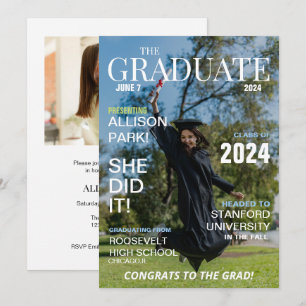 Modern Magazine Photo Studenten Inbjudningar