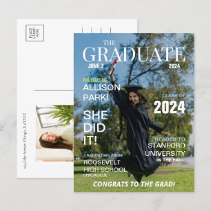 Modern Magazine Photo Studenten Meddelande Vykort