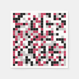 Modern Magenta Black Grått Geometric Pappersservett