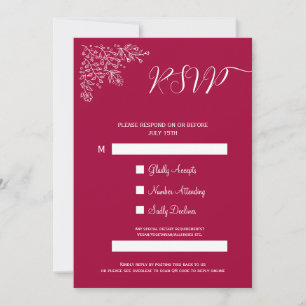Modern Magenta Blommigt Islamic QR Code OSA kort