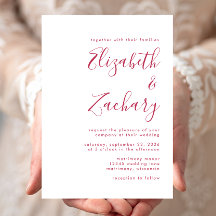 Modern Magenta Calligraphy Bröllop