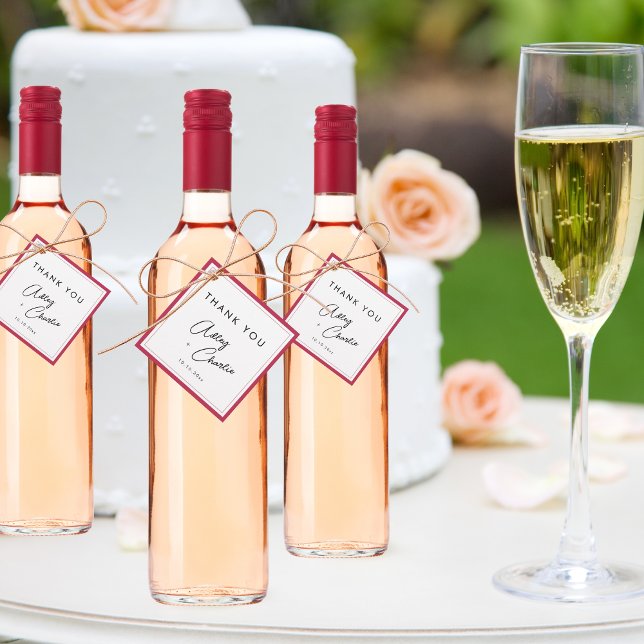 Modern Magenta för teckensnitt och svart minimalt  Gåvor Etiketter (Skapare uppladdad)