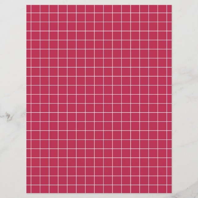 Modern Magenta Geometric Grid Scrapbook Papper (Framsida)