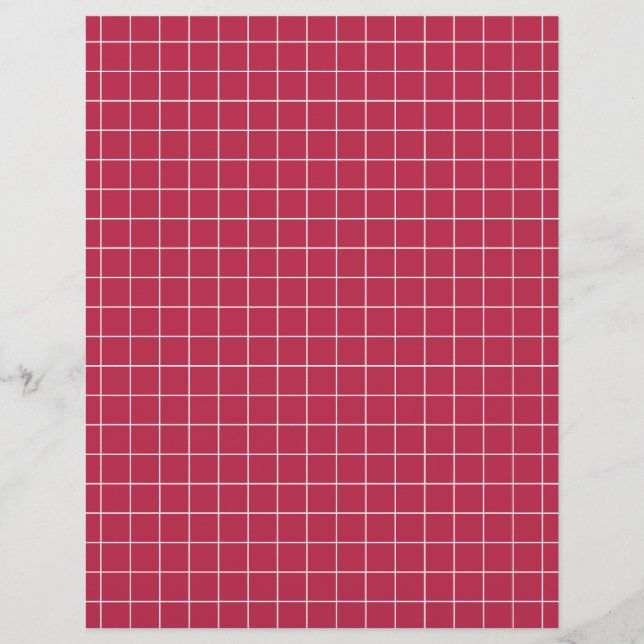 Modern Magenta Geometric Grid Scrapbook Papper (Framsida)