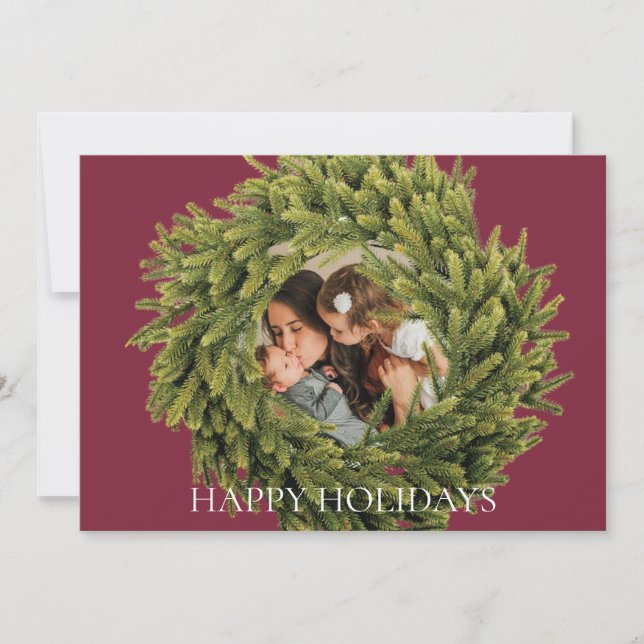 Modern magenta Julkrutandfoto Julkort (Framsida)