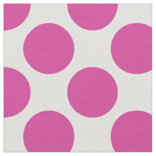 Modern Magenta och vitt stort Polka dots Tyg