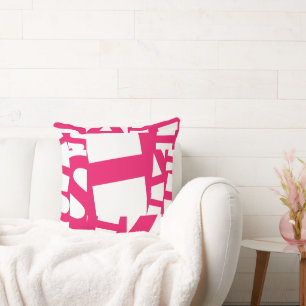 Modern Magenta Rosa Abstrakt Geometrisk Graffiti K Kudde