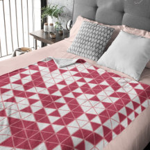 Modern Magenta Rosa White Geometric Triangles