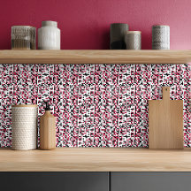 Modern Magenta Svart Grå Geometrisk