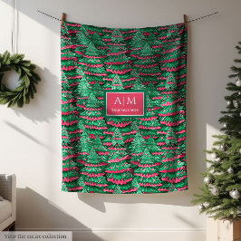 Modern magenta watercolor preppy holiday throw fleecefilt