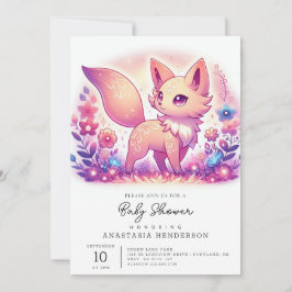 Modern Magic Fox Baby Shower Inbjudningar