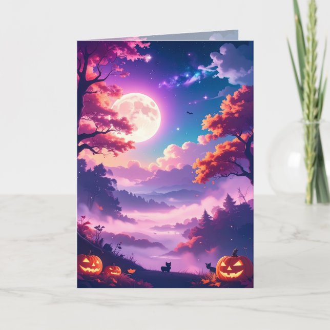 Modern magisk Halloween Kort (Framsida)