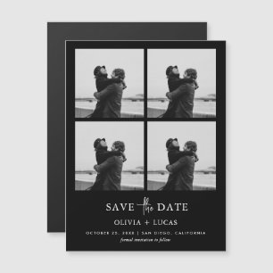 Modern Magnetisk Bröllops Collage Save The Date