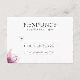 Modern Magnolia Bröllop Response OSA Kort