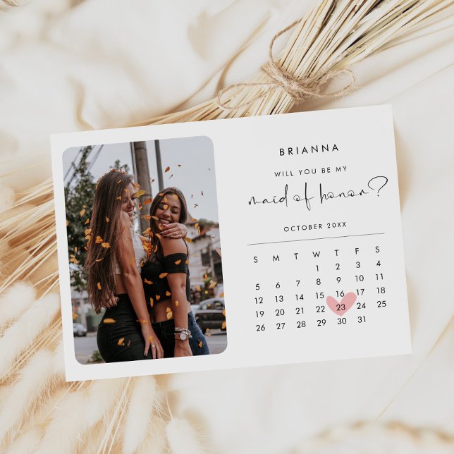 Modern Maid of honor Frieri fotokalender Inbjudningar (Skapare uppladdad)