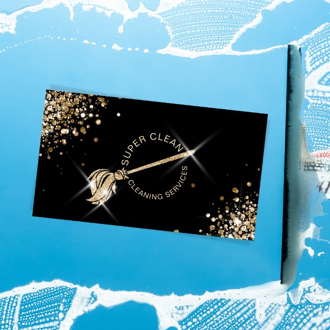 Modern Maid Städning Gnistra för hushållstjänster Visitkort (Skapare uppladdad)