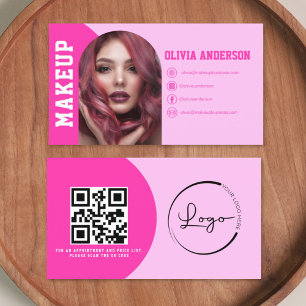 Modern Makeup Arch Shock rosa Photo Logotyp Visitkort