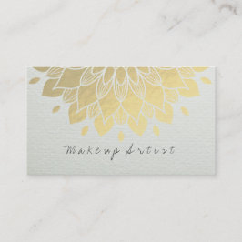 Modern Makeup Artist Elegant Faux Gold Foil Blommi Tidsbeställning Kort