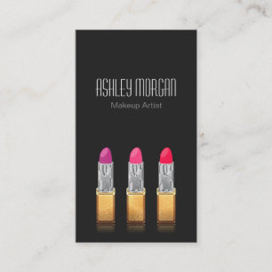 Modern makeup Artist Fashionable Beauty Lipsticks Visitkort