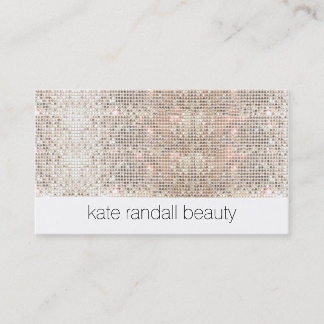 Modern Makeup Artist FAUX Sparkly Sequins Visitkort (Framsida)