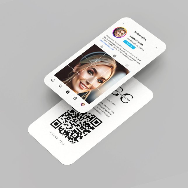Modern Makeup Artist Instagram Monogram Visitkort (Modern Makeup Artist Instagram Monogram Business Card
)