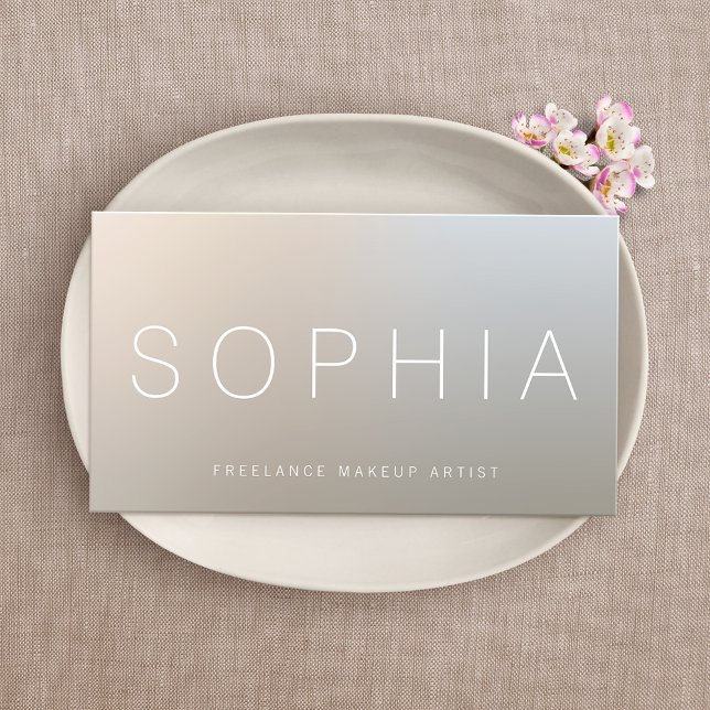 Modern makeup Artist Luminous Silver Visitkort (Skapare uppladdad)