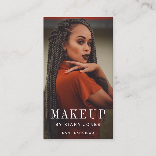 Modern makeup Artist Photo Business Visitkort (Framsida)