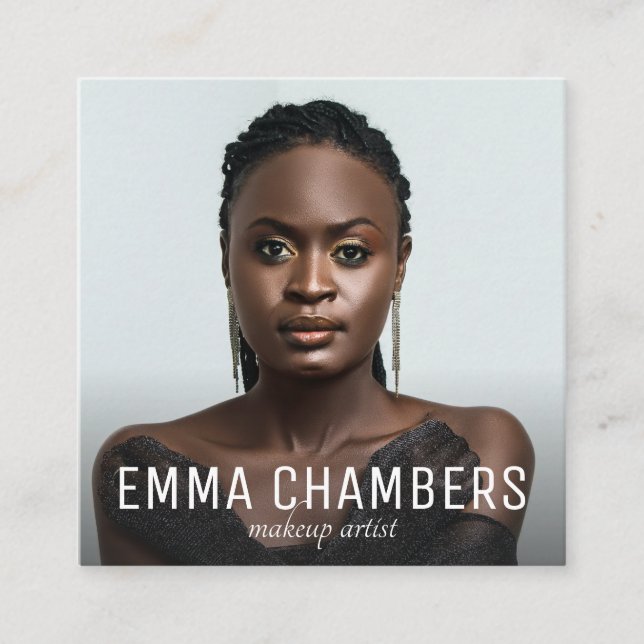 Modern Makeup Artist Photo Fyrkantigt Visitkort (Framsida)