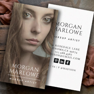 Modern Makeup Artist Photo Visitkort