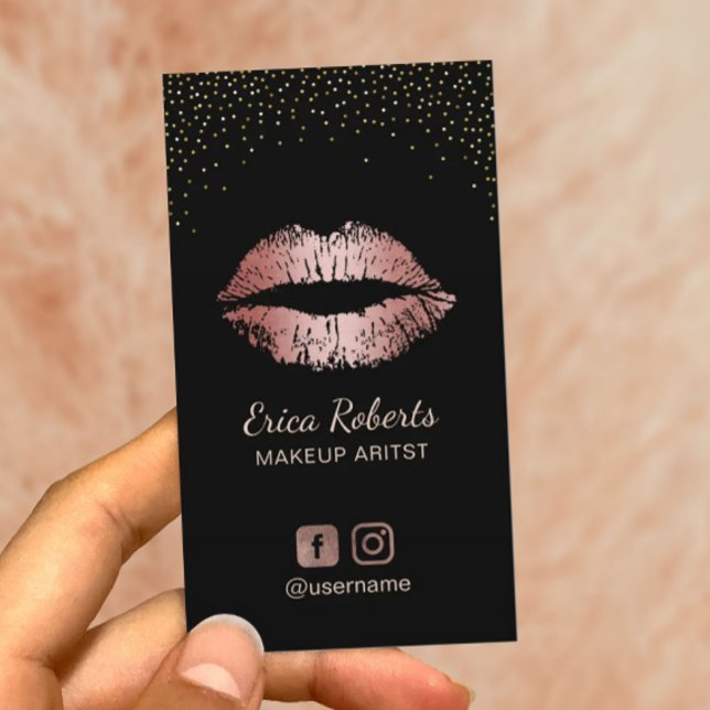 Modern makeup Artist Ro Guld Läppar Möte Tidsbeställning Kort (Skapare uppladdad)