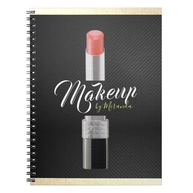 Modern Makeup Artist Stylist Beauty Salon Lipstick Anteckningsbok (Framsidan)