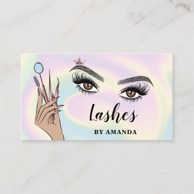 Modern Makeup Eyebrow Öga Lash Girly Visitkort (Framsida)