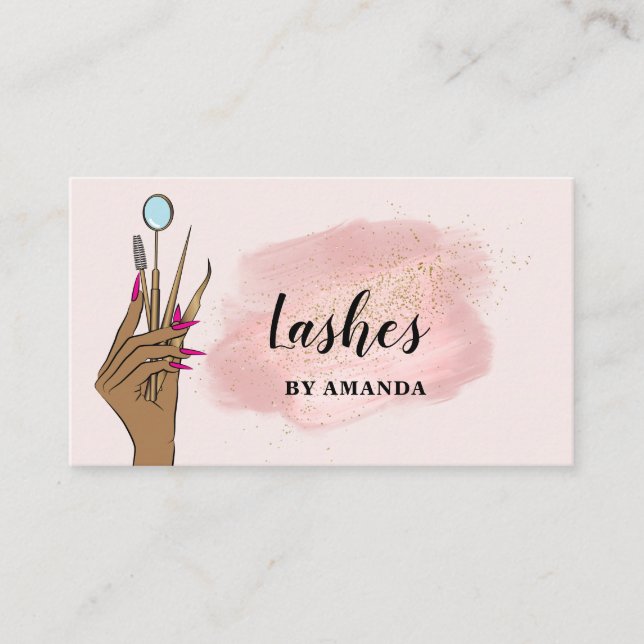 Modern Makeup Eyebrow Ögon Lash Girly Business C Visitkort (Framsida)