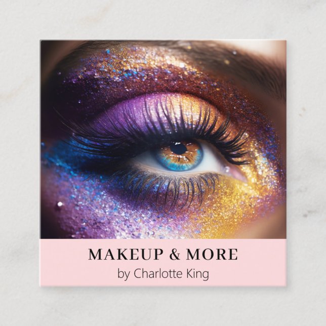 Modern, Makeup-foto Fyrkantigt Visitkort (Framsida)