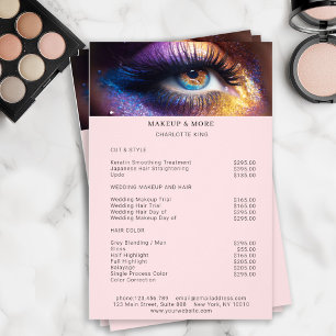 Modern, Makeup Foto Glitter Salon Prislista  Flygblad