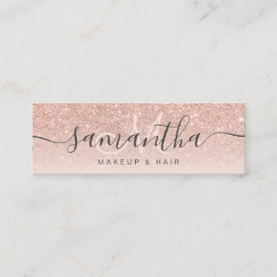 Modern makeup-hår för ro-glitter-guld 3 mini visitkort