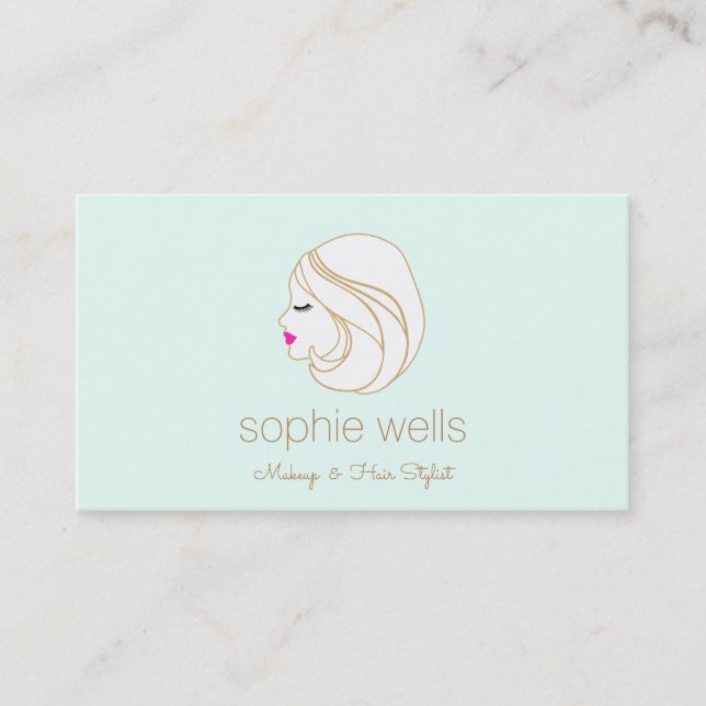 Modern Makeup och Hair EyeLash & Läppar Beauty Gir Visitkort (Framsida)
