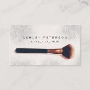 Modern makeup-penselfoto silver glitter visitkort