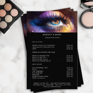 Modern, Makeup Photo Glitter Salon Price List  Flygblad