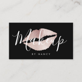 Modern Makeup Typography Ro Guld Glitter Visitkort