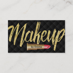Modern Makeupkonstnär för lyxig guld- läppstift Visitkort