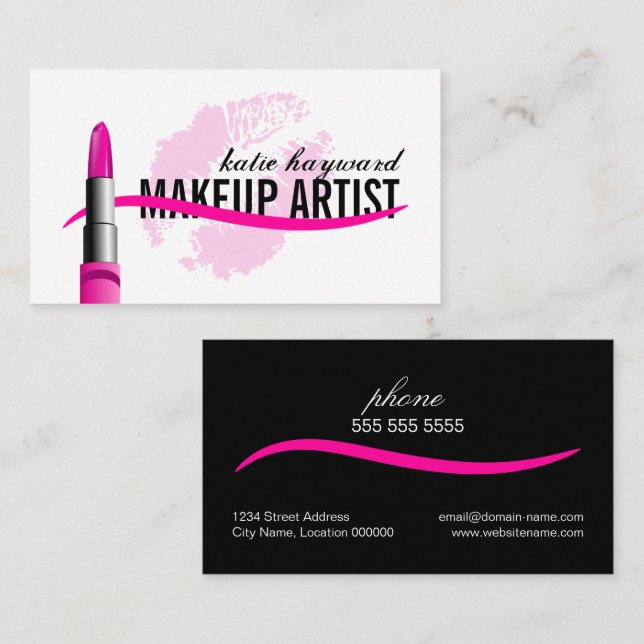 Modern Makeupkonstnär Visitkort (Fram/baksida)