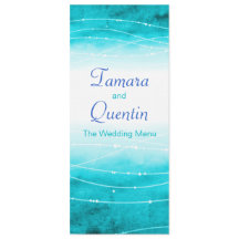 Modern målad abstrakt havsblå bröllop-meny