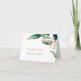 Modern målad botanisk greenery rustik tack. tack kort