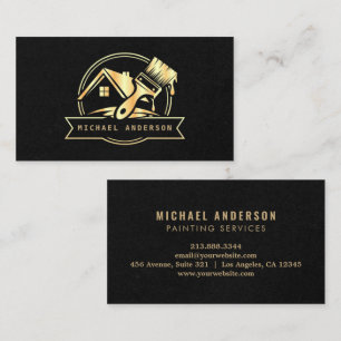 Modern målare för Guld & Black Painter Service Hou Visitkort
