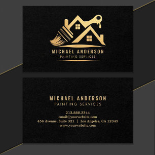 Modern målare för Guld & Black Painter Service Hou Visitkort