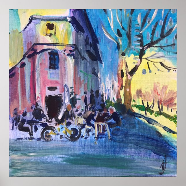 Modern målarkafé poster (Framsidan)